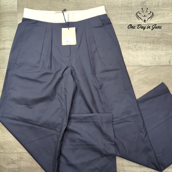 Officine Generale Pants - Officine Generale Elia Italian Fresco Wool Wide Leg Pants Size 40 (12)